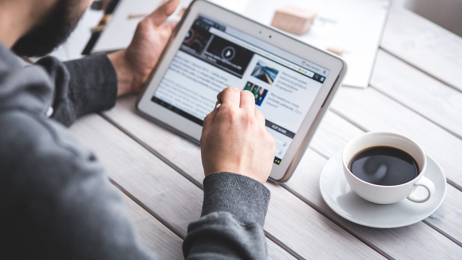 Blue brown modern Photo Collage Facebook Cover